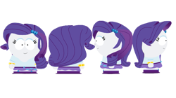 Size: 739x415 | Tagged: artist needed, safe, artist:tntkeynine, rarity, equestria girls, g4, base used, female, front view, rear view, reference sheet, side view, simple background, solo, south park, style emulation, transparent background, turnaround