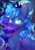 Size: 4961x7016 | Tagged: safe, artist:cutepencilcase, princess luna, alicorn, pony, g4, absurd resolution, bust, cheek fluff, chest fluff, colored pinnae, colored pupils, crescent moon, facial freckles, female, freckles, freckluna, looking at you, magic, magic aura, mare, moon, portrait, s1 luna, smiling, smiling at you, solo, sparkles