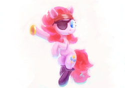 Size: 4093x2894 | Tagged: safe, artist:xallaanacyoxcyor, pinkie pie, earth pony, pony, g4, bandana, boots, eyepatch, female, looking at you, mare, pirate, shoes, simple background, solo, white background