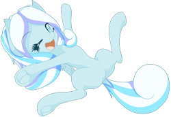 Size: 1500x1032 | Tagged: safe, artist:an-m, oc, oc only, oc:snowdrop, pegasus, pony, 2021, dock, female, filly, foal, looking at you, lying down, old art, on back, one eye closed, open mouth, open smile, simple background, smiling, solo, tail, transparent background, underhoof, wink