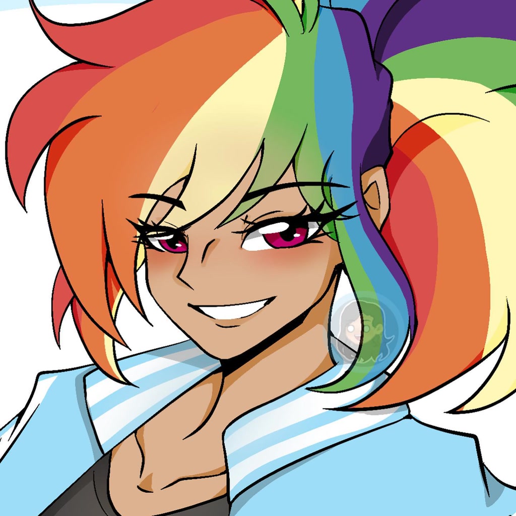 3310412 Safe Artistxramvk Rainbow Dash Human G4 Blushing Bust Eye Clipping Through 