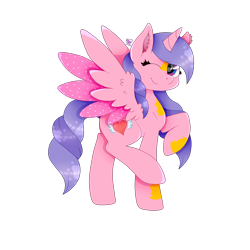 Size: 1600x1600 | Tagged: safe, artist:kathepart, oc, oc only, oc:hearty love, alicorn, 2024 community collab, derpibooru community collaboration, looking at you, simple background, smiling, smiling at you, solo, transparent background