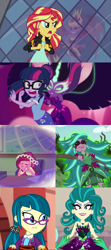 Size: 1280x2880 | Tagged: safe, edit, edited screencap, editor:lrlb05061996, screencap, gaea everfree, gloriosa daisy, juniper montage, sci-twi, sunset shimmer, twilight sparkle, demon, human, equestria girls, equestria girls specials, g4, my little pony equestria girls: friendship games, my little pony equestria girls: legend of everfree, my little pony equestria girls: mirror magic, my little pony equestria girls: movie magic, my past is not today, duality, glasses, juniper monstar, midnight sparkle, self paradox, sunset satan, tales of canterlot high