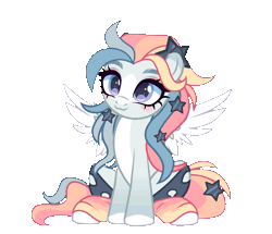 Size: 1407x1208 | Tagged: safe, artist:gihhbloonde, oc, oc only, pegasus, pony, animated, cute, female, gif, mare, ocbetes, simple background, solo, transparent background