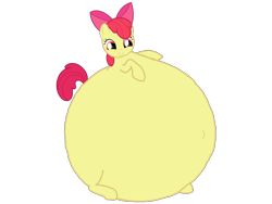 Size: 3264x2448 | Tagged: safe, artist:simonstudio587, apple bloom, earth pony, pony, g4, female, inflation, simple background, solo, spherical inflation, transparent background
