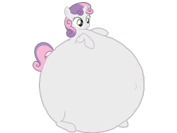 Size: 3264x2448 | Tagged: safe, artist:simonstudio587, sweetie belle, pony, unicorn, g4, female, inflation, solo, spherical inflation