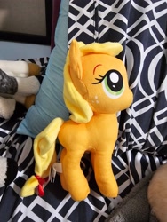 Size: 4000x3000 | Tagged: safe, photographer:professorventurer, applejack, earth pony, pony, g4, appletini, irl, micro, missing accessory, photo, plushie, prize