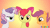 Size: 360x203 | Tagged: dead source, safe, artist:mayhemtown, edit, apple bloom, scootaloo, sweetie belle, earth pony, pegasus, pony, unicorn, diamonds hd, g4, animated, cutie mark crusaders, evil, female, filly, foal, gif, gradient background, grimdark source, grotesque source, looking at each other, looking at someone, smiling, this will not end well, trio, trio female, watermark