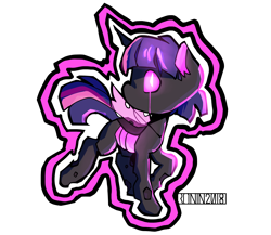 Size: 2300x2000 | Tagged: safe, artist:ronin20181, twilight sparkle, changeling, g4, changelingified, purple changeling, simple background, solo, species swap, transparent background, twiling