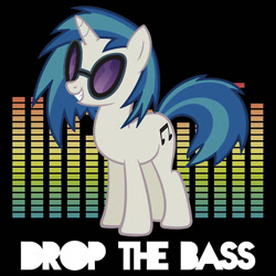 Size: 544x545 | Tagged: artist needed, safe, dj pon-3, vinyl scratch, unicorn, g4, drop the bass, equalizer, hot topic, solo