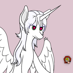 Size: 1000x1000 | Tagged: safe, oc, oc:κασσάνδρα, alicorn, pony, concave belly, horn, slender, thin, wings