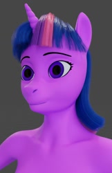 Size: 538x832 | Tagged: safe, anonymous artist, derpibooru exclusive, twilight sparkle, unicorn, anthro, g4, 3d, blender, blender cycles, no source available, solo, wip