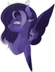 Size: 2637x3453 | Tagged: safe, artist:thecommandermiky, oc, oc only, oc:miky command, pegasus, bust, chest fluff, eyes open, female, folded wings, mare, pegasus oc, purple eyes, purple hair, simple background, solo, spread wings, transparent background, wings