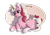 Size: 1280x906 | Tagged: safe, artist:tenderrain-art, oc, oc only, food pony, ice cream pony, pony, unicorn, berry, female, food, fruit, horn, ice cream, ice cream cone, lying down, mare, ponified, prone, simple background, solo, strawberry, transparent background