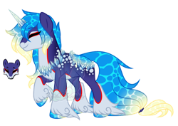 Size: 900x638 | Tagged: safe, artist:crystal-tranquility, oc, oc only, oc:kyogre, original species, pond pony, pony, concave belly, deviantart watermark, male, obtrusive watermark, simple background, solo, stallion, transparent background, watermark