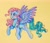 Size: 2560x2183 | Tagged: safe, artist:dariarchangel, aurora mist, pegasus, pony, g3, colored wings, female, flying, gradient wings, mare, multicolored hair, multicolored wings, simple background, smiling, solo, spread wings, traditional art, wavy mane, wings, yellow background