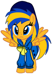 Size: 708x1006 | Tagged: safe, artist:noi kincade, oc, oc only, oc:flare spark, pegasus, pony, g4, clothes, detective, fedora, female, hat, simple background, solo, transparent background, trenchcoat