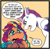 Size: 1102x1090 | Tagged: safe, artist:natalie haines, sunny starscout, zipp storm, earth pony, pegasus, pony, g5, idw, spoiler:comic, spoiler:g5comic, angry, cross-popping veins, crying, cute, dialogue, duo, duo female, emanata, et tu brute, female, latin, mane stripe sunny, mare, my little pony: kenbucky roller derby, sad, sadorable, sunny sadscout