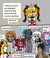 Size: 1056x1239 | Tagged: safe, artist:ask-luciavampire, oc, changeling, earth pony, pegasus, pony, undead, unicorn, vampire, vampony, werewolf, ask, redesign, tumblr