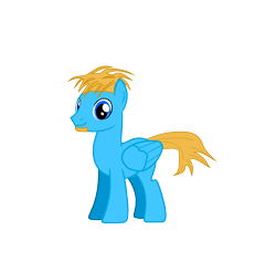 Size: 6614x6236 | Tagged: safe, oc, oc only, pegasus, g4, acceleracers, andrew francis, facial hair, folded wings, hot wheels, hot wheels acceleracers, male, simple background, smiling, solo, stallion, vert wheeler, wings