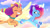 Size: 3072x1727 | Tagged: safe, screencap, misty brightdawn, sunny starscout, alicorn, pony, g5, my little pony: tell your tale, the lone alicorn, spoiler:g5, spoiler:my little pony: tell your tale, spoiler:tyts02e07, cute, duo, duo female, eyes closed, female, flying, grin, mare, race swap, rebirth misty, skyros, smiling, spread wings, sunnybetes, sunnycorn, wings