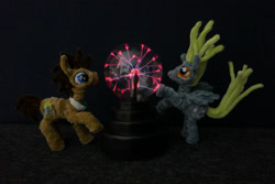 Size: 2000x1334 | Tagged: safe, alternate version, artist:malte279, part of a set, derpy hooves, doctor whooves, time turner, g4, chenille, chenille stems, chenille wire, craft, pipe cleaner sculpture, pipe cleaners, plasma ball