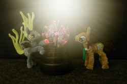 Size: 1600x1067 | Tagged: safe, alternate version, artist:malte279, part of a set, derpy hooves, doctor whooves, time turner, g4, chenille, chenille stems, chenille wire, craft, pipe cleaner sculpture, pipe cleaners, plasma ball