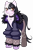 Size: 2659x4000 | Tagged: safe, artist:wtfponytime, earth pony, pony, bags under eyes, blushing, chains, choker, clothes, coat, fur coat, gradient legs, hololive, jacket, ponified, shiori novella, simple background, socks, solo, tail, transparent background, two toned mane, two toned tail, vtuber