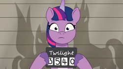 Size: 2400x1350 | Tagged: safe, artist:prixy05, twilight sparkle, alicorn, pony, g4, g5, my little pony: tell your tale, the game is ahoof, female, g4 to g5, generation leap, mare, mugshot, solo, twilight sparkle (alicorn)