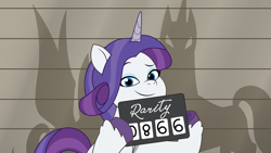 Size: 2400x1350 | Tagged: safe, artist:prixy05, rarity, pony, unicorn, g4, g5, my little pony: tell your tale, the game is ahoof, female, g4 to g5, generation leap, horn, mare, mugshot, solo