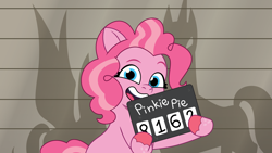 Size: 2400x1350 | Tagged: safe, artist:prixy05, pinkie pie, earth pony, pony, g4, g5, my little pony: tell your tale, the game is ahoof, female, g4 to g5, generation leap, mare, mugshot, solo