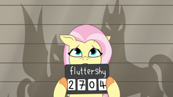 Size: 2400x1350 | Tagged: safe, artist:prixy05, fluttershy, pegasus, pony, g4, g5, my little pony: tell your tale, the game is ahoof, female, g4 to g5, generation leap, mare, mugshot, solo