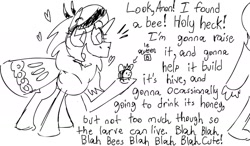 Size: 1817x1062 | Tagged: safe, anonymous artist, oc, oc:anon, oc:hexferry, bee, insect, moth, mothpony, original species