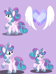 Size: 736x981 | Tagged: safe, princess flurry heart, alicorn, pony, g4, armor, crown, crystal heart, cute, cutie mark, female, flurrybetes, hair accessory, hoof shoes, jewelry, mare, older, older flurry heart, raised hoof, reference sheet, regalia