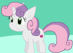 Size: 816x595 | Tagged: safe, artist:cmara, sweetie belle, pony, unicorn, g4, female, filly, foal, horn, solo