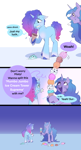 Size: 1866x3440 | Tagged: safe, artist:aztrial, izzy moonbow, misty brightdawn, pony, unicorn, g5, bittersweet, comic, cute, dropped ice cream, duo, female, food, heartwarming, hoof hold, horn, ice cream, izzybetes, just my luck, kindness, mare, mistybetes, oh, reality ensues, rebirth misty