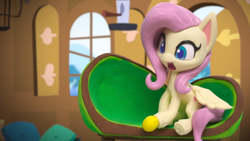 Size: 1920x1080 | Tagged: safe, screencap, fluttershy, pegasus, pony, g4, g4.5, my little pony: stop motion short, confused, cute