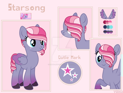 Size: 1280x973 | Tagged: safe, artist:hate-love12, starsong, pony, g3, g5, deviantart watermark, g3 to g5, generation leap, obtrusive watermark, reference sheet, solo, watermark
