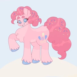 Size: 2000x2000 | Tagged: safe, artist:6chocolatepie9, pinkie pie, earth pony, pony, g4, alternate design, solo