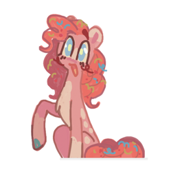 Size: 862x864 | Tagged: safe, artist:6chocolatepie9, pinkie pie, earth pony, pony, g4, alternate design, simple background, solo, white background