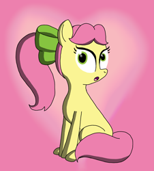 Size: 3023x3351 | Tagged: safe, artist:professorventurer, posey bloom, pony, g5, experiment, female, gradient background, heart, heart background, mare, pink background, simple background, solo