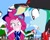 Size: 694x553 | Tagged: safe, artist:mlpandboboiboyfan, pinkie pie, rainbow dash, do it for the ponygram!, equestria girls, g4, my little pony equestria girls: better together, bench, boboiboy, boboiboy halilintar, boboiboy taufan, cap, clothes, cloud, cookie, crazy face, faic, food, hat, houses, hut, insanity, jacket, lamppost, malaysia, plate, ribbon, rintis island, scared, screaming, shocked, sky, skyscraper, smiling, tongue out, town, trash can, tree