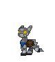 Size: 80x90 | Tagged: safe, oc, oc only, oc:carbide, pony, fallout equestria, fanfic:fallout equestria - to bellenast, pony town, animated, armor, gif, pixel art, power armor, simple background, transparent background, trotting, walk cycle, walking