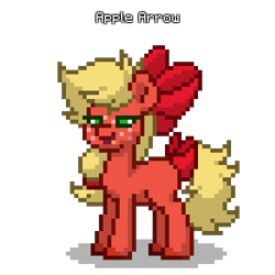 Size: 400x400 | Tagged: safe, oc, oc only, oc:applearrow, earth pony, pony, pony town, apple family member, earth pony oc, next generation, not applejack, parent:apple bloom, pixel art, simple background, solo, transparent background