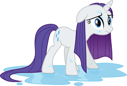 Size: 4402x3000 | Tagged: safe, artist:cloudy glow, rarity, g4, look before you sleep, .ai available, simple background, solo, transparent background, vector, wet, wet mane, wet mane rarity