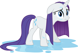 Size: 4402x3000 | Tagged: safe, artist:cloudy glow, rarity, pony, unicorn, g4, look before you sleep, .ai available, female, horn, mare, simple background, solo, transparent background, vector, wet, wet mane, wet mane rarity