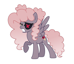 Size: 1713x1475 | Tagged: safe, artist:darbypop1, oc, oc only, oc:vixie crystal, pegasus, pony, eyepatch, female, mare, simple background, solo, transparent background