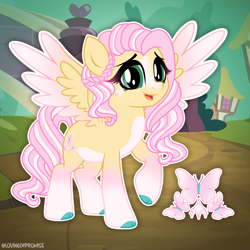 Size: 2000x2000 | Tagged: safe, artist:lovinglypromise, fluttershy, pegasus, pony, g4, alternate design, alternate hairstyle, cloven hooves, female, mare, solo