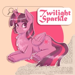 Size: 1800x1800 | Tagged: safe, artist:rodwaudt, twilight sparkle, alicorn, pony, g4, chest fluff, female, folded wings, horn, lying down, mare, prone, search bar, smiling, tail, twilight sparkle (alicorn), unshorn fetlocks, wings