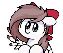 Size: 500x420 | Tagged: safe, artist:sugar morning, oc, oc only, oc:aurelleah, oc:aurry, pegasus, pony, g4, animated, bow, clothes, colored wings, colored wingtips, commission, cute, female, floppy wings, gif, hair bow, mare, ocbetes, simple background, solo, transparent background, wings